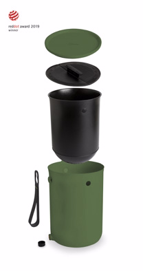 Bokashi Organko 2 Compost Bin Green1Kg Bran - 23.3Xh32.3Cm - 9.6L