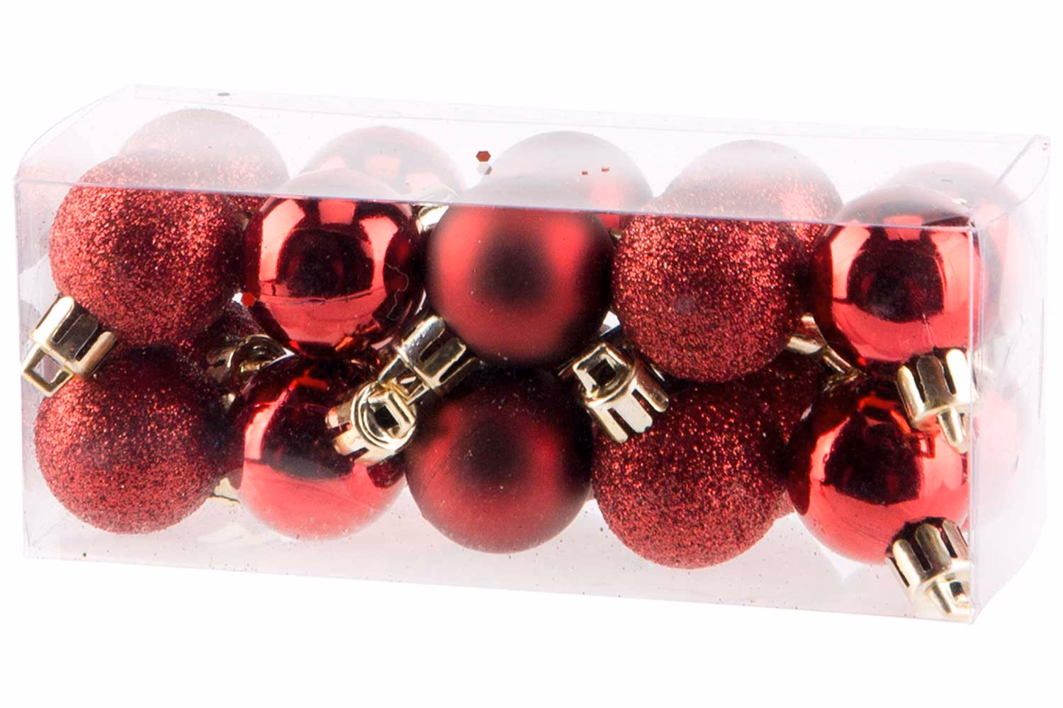 Weihnachtskugel Set20 Mix Dunkel Rot D3Cm Kunststoff