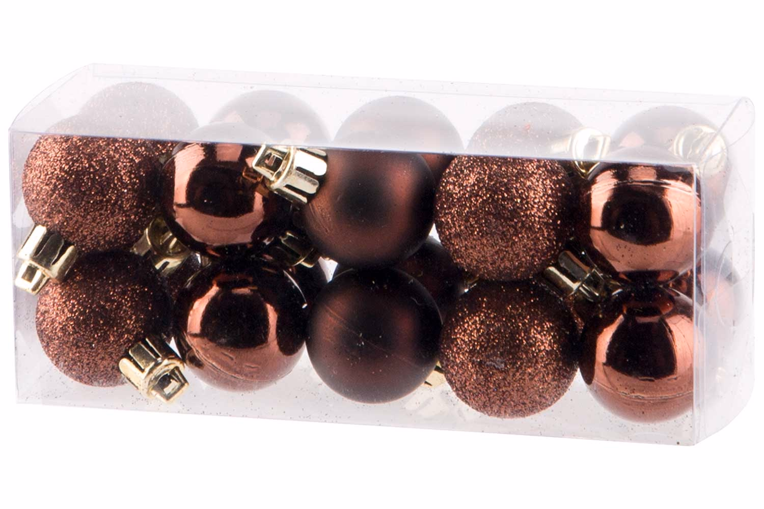 Weihnachtskugel Set20 Mix Schokolade D3Cm Kunststoff