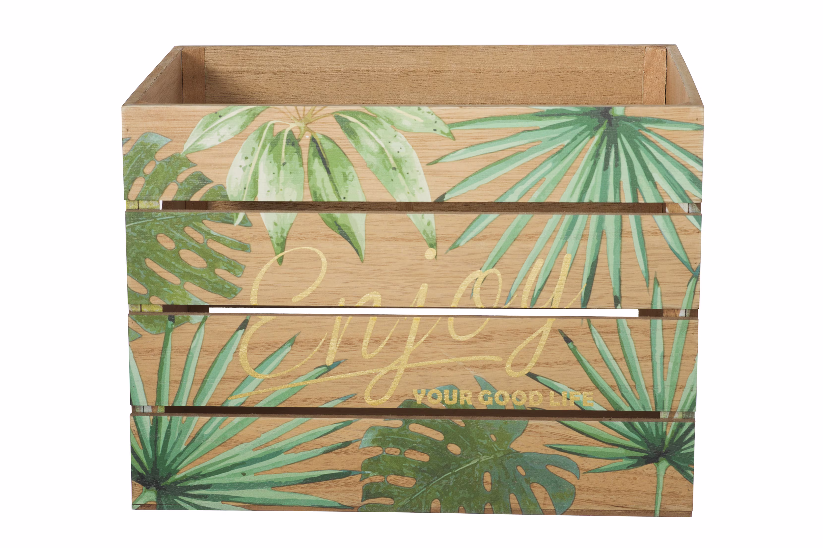 Jungle Crate Wood Nature Green 30X22X22 view 3