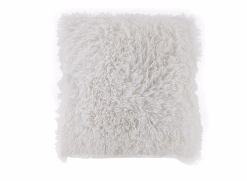 Coussin Fourrure Blanc 45X45Cm Fourrure Synthetique