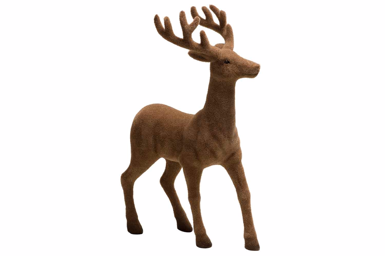 Deer Flocked Brown 30X15Xh45Cm Synthetic