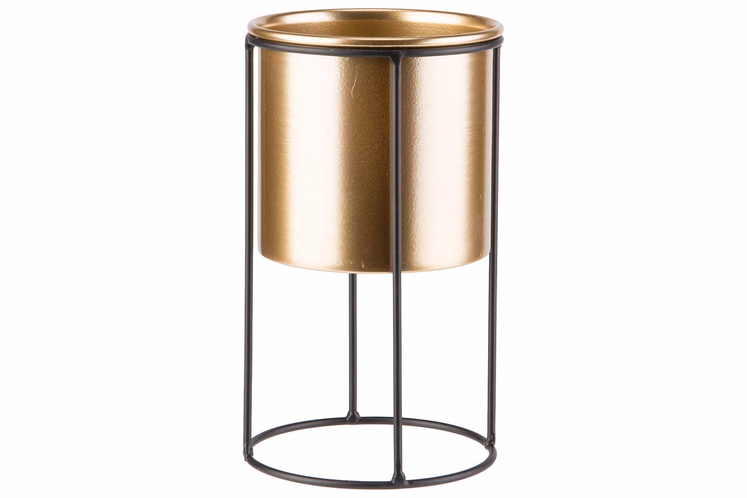 Stander Gold Pot D10,5 X H10 Cm Schwarz11X11Xh18,5Cm Rund Metall