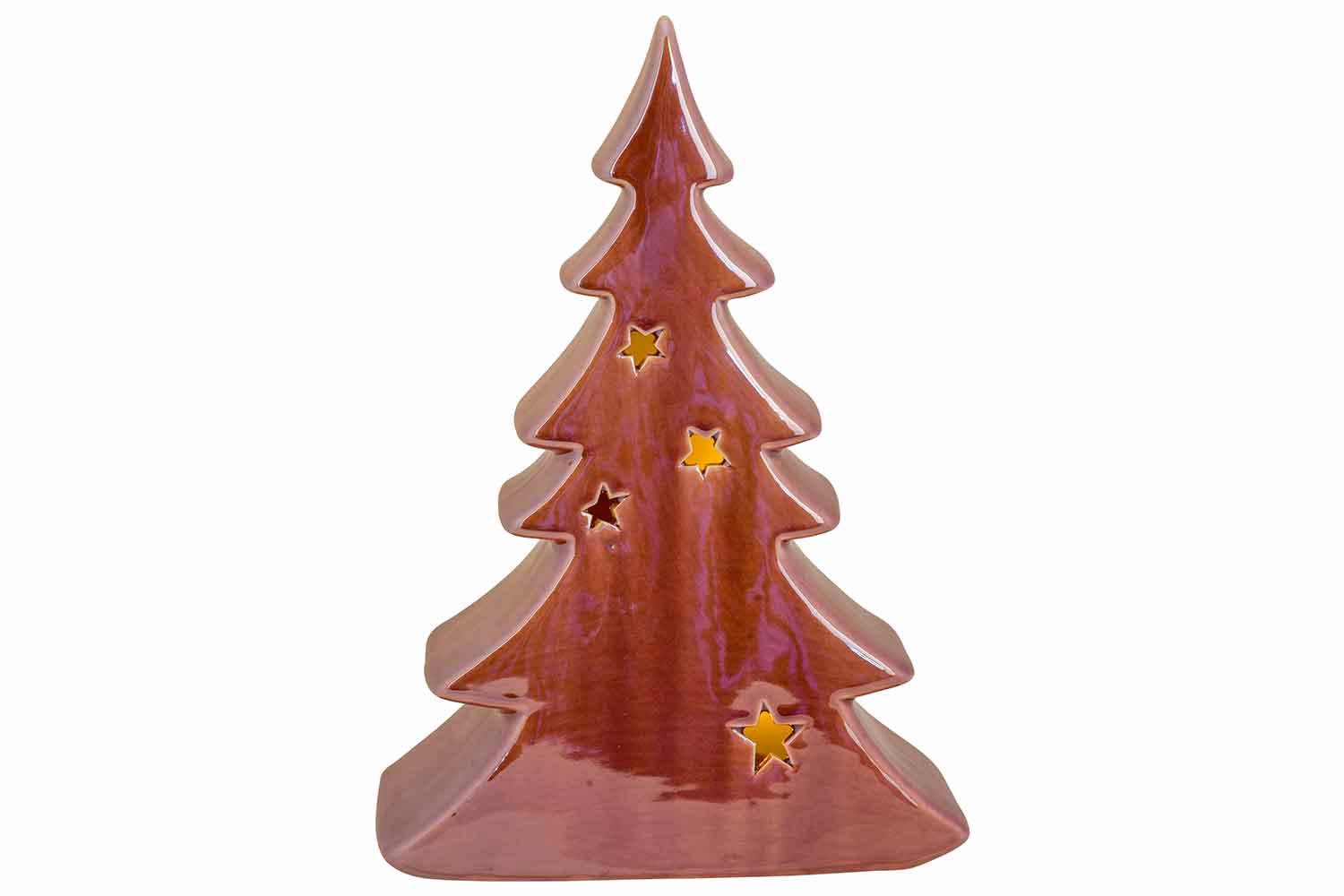 Arbre De Noël With Stars Incl 2 Button Bat Rouge Fonce 16,6X7,7Xh24Cm 2Xlr44