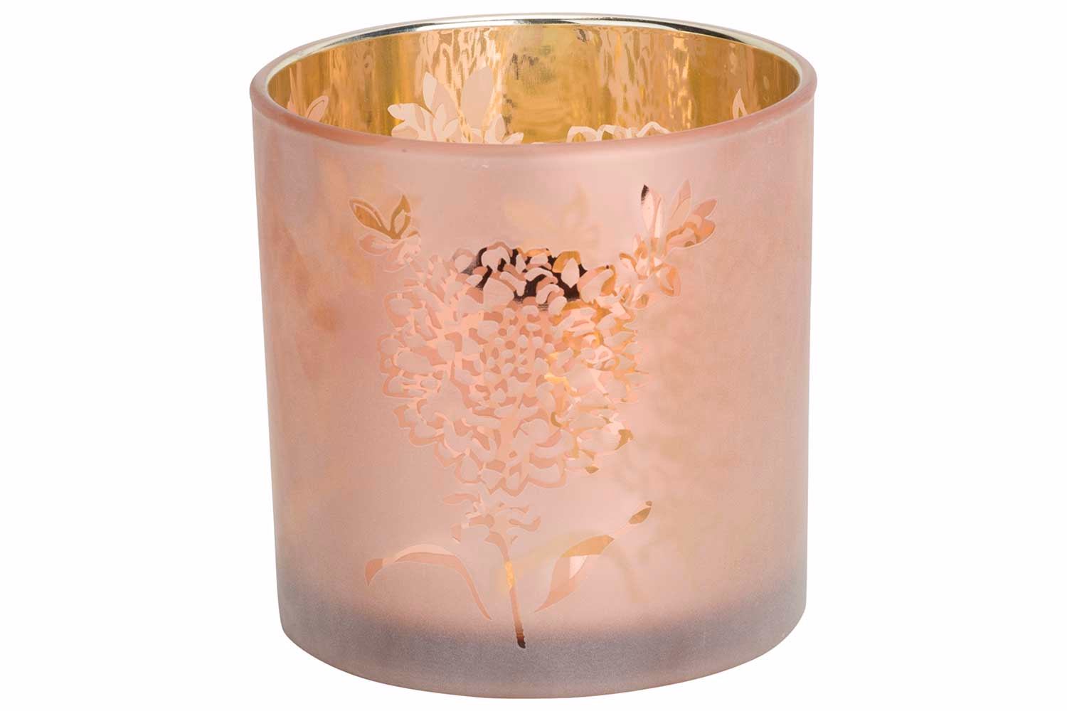 Bougeoir Rose Pale 15X15Xh15Cm Cylindriq Ue Verre