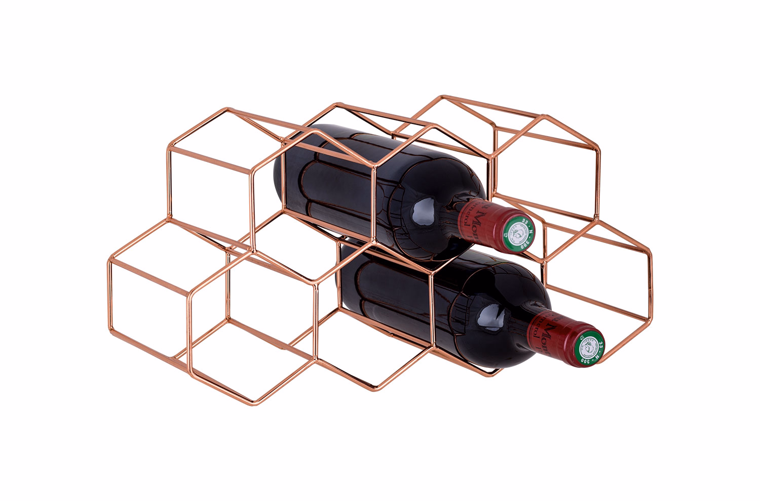 Winebottle Holder Copper 37X15X16Cmfor 7 Bottles