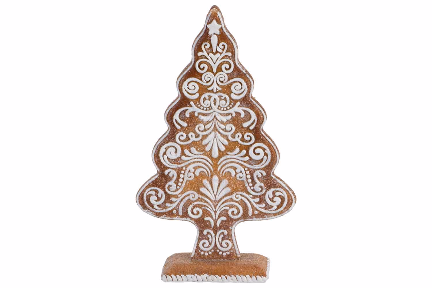 Kerstboom Cookie Lace Caramel 15,8X6,2Xh 26,6Cm Resin