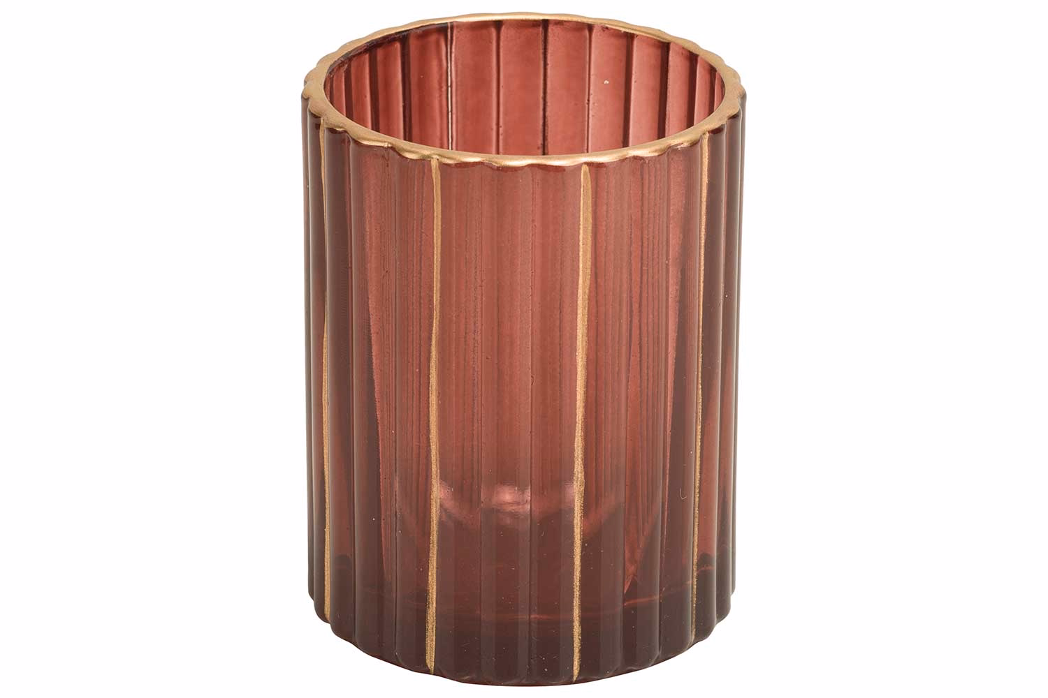 Tealight Holder Burgundy 7,7X7,7Xh10Cm